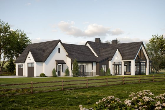 Exterior - Rear Elevation for Farmhouse House Plan #1114-92 - 2 bed, 2.5 bath