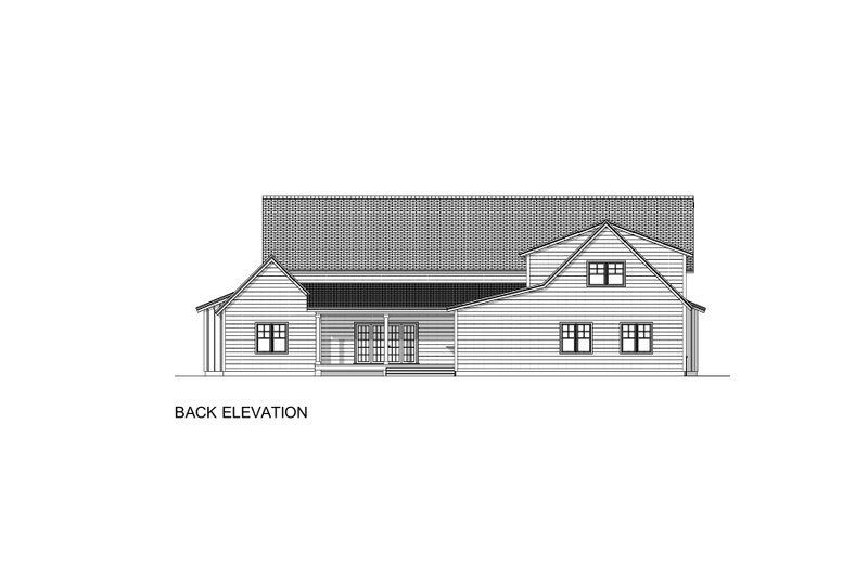 House Blueprint - Exterior - Rear Elevation 3 for Craftsman House Plan #1084-3 - 3 bed, 3.5 bath