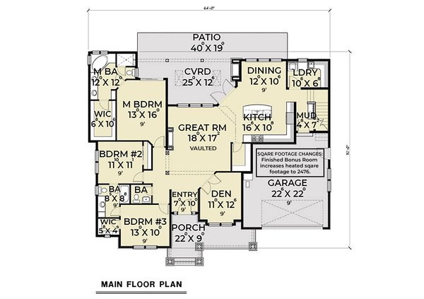Architectural House Design - Traditional Floor Plan - Main Floor Plan #1070-212
