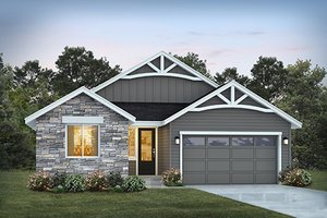 Ranch Exterior - Front Elevation Plan #569-70