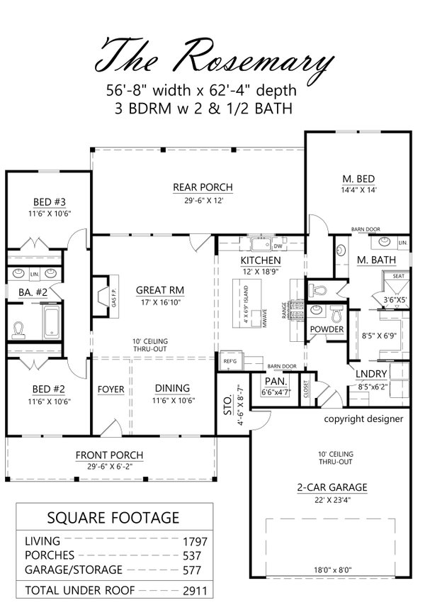 Farmhouse Floor Plan - Main Floor Plan #1074-104