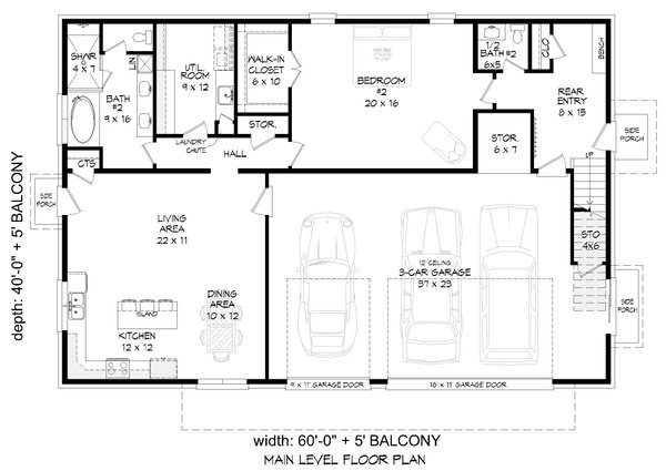 Contemporary Floor Plan - Main Floor Plan #932-524