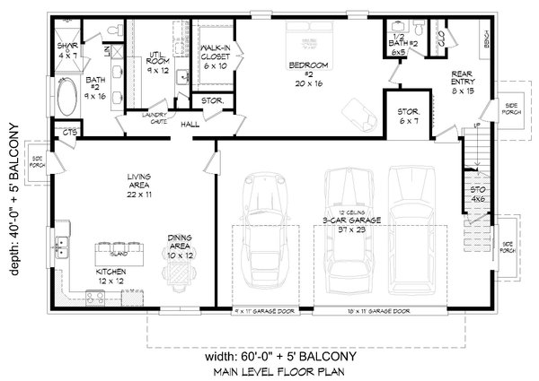 Architectural House Design - Contemporary Floor Plan - Main Floor Plan #932-524