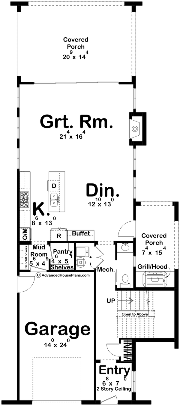 Architectural House Design - Floor Plan - Main Floor for Beach House Plan #455-755 - 3 bed, 2.5 bath