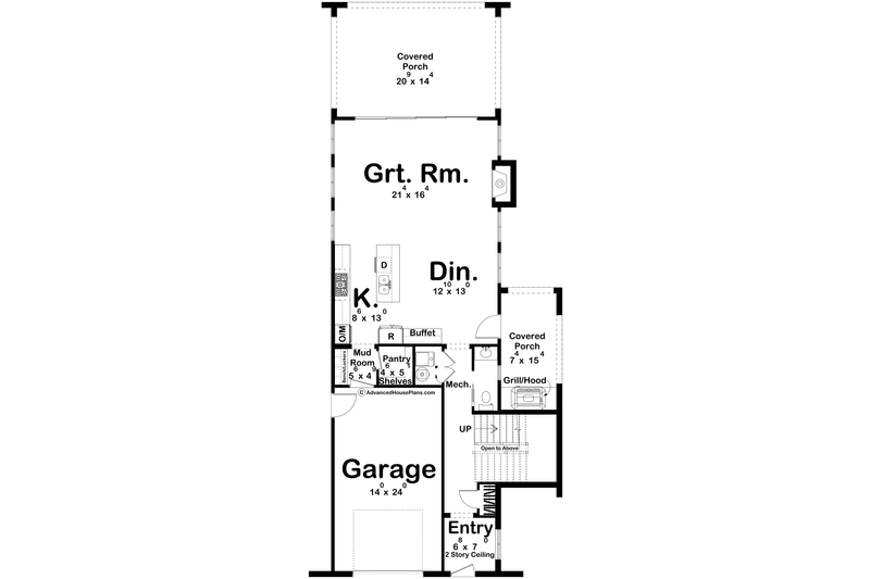 House Blueprint - Floor Plan - Main Floor for Beach House Plan #455-755 - 3 bed, 2.5 bath