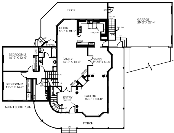 Architectural House Design - Traditional Floor Plan - Main Floor Plan #60-179