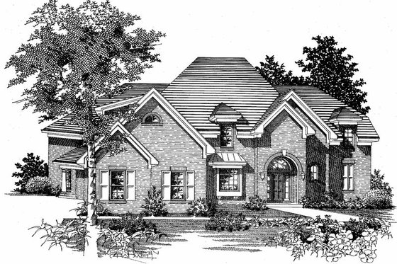 Exterior - Front Elevation 3 House Plan #329-382 - 4 bed, 2.5 bath