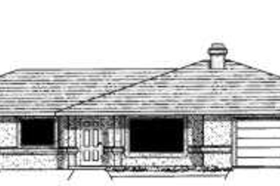 Exterior - Front Elevation for Adobe / Southwestern House Plan #303-320 - 4 bed, 2 bath