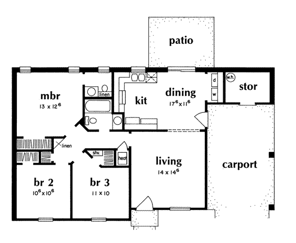 Ranch Floor Plan - Main Floor Plan #36-254