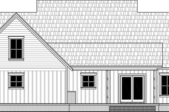 Exterior - Rear Elevation for Farmhouse House Plan #21-462 - 3 bed, 2 bath
