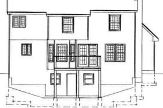 Exterior - Rear Elevation for Traditional House Plan #75-163 - 3 bed, 2.5 bath