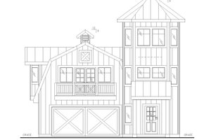 Exterior - Front Elevation 3 for Barndominium House Plan #117-1073 - 1 bed, 2 bath