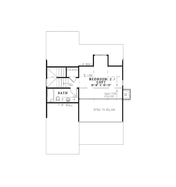 Cottage Floor Plan - Upper Floor Plan #17-2357