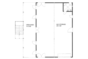 Floor Plan - Main Floor for Country House Plan #117-662, 1 bath