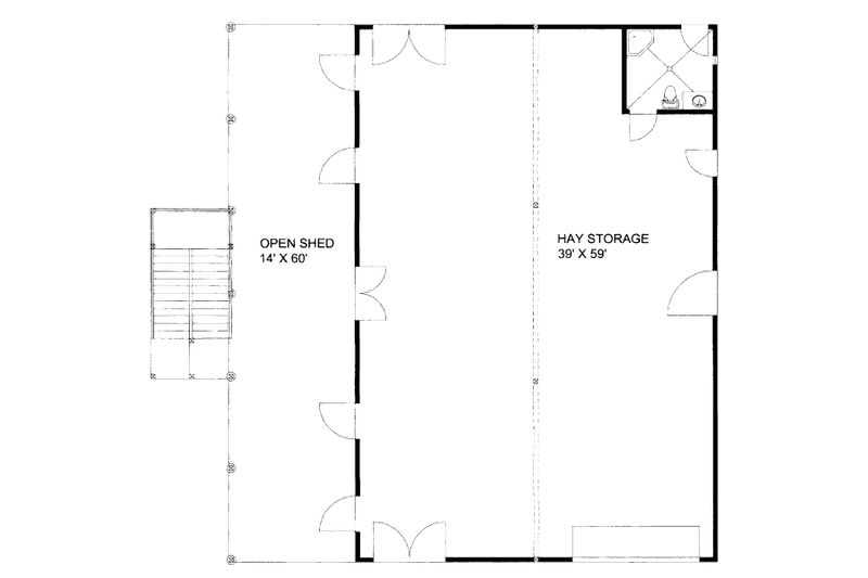 Home Plan - Floor Plan - Main Floor for Country House Plan #117-662, 1 bath