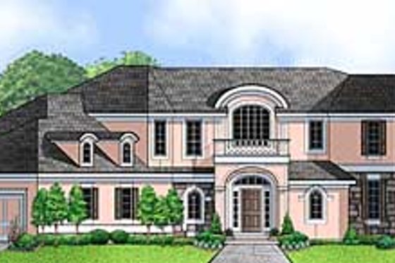 Exterior - Front Elevation for European House Plan #67-704 - 3 bed, 3 bath