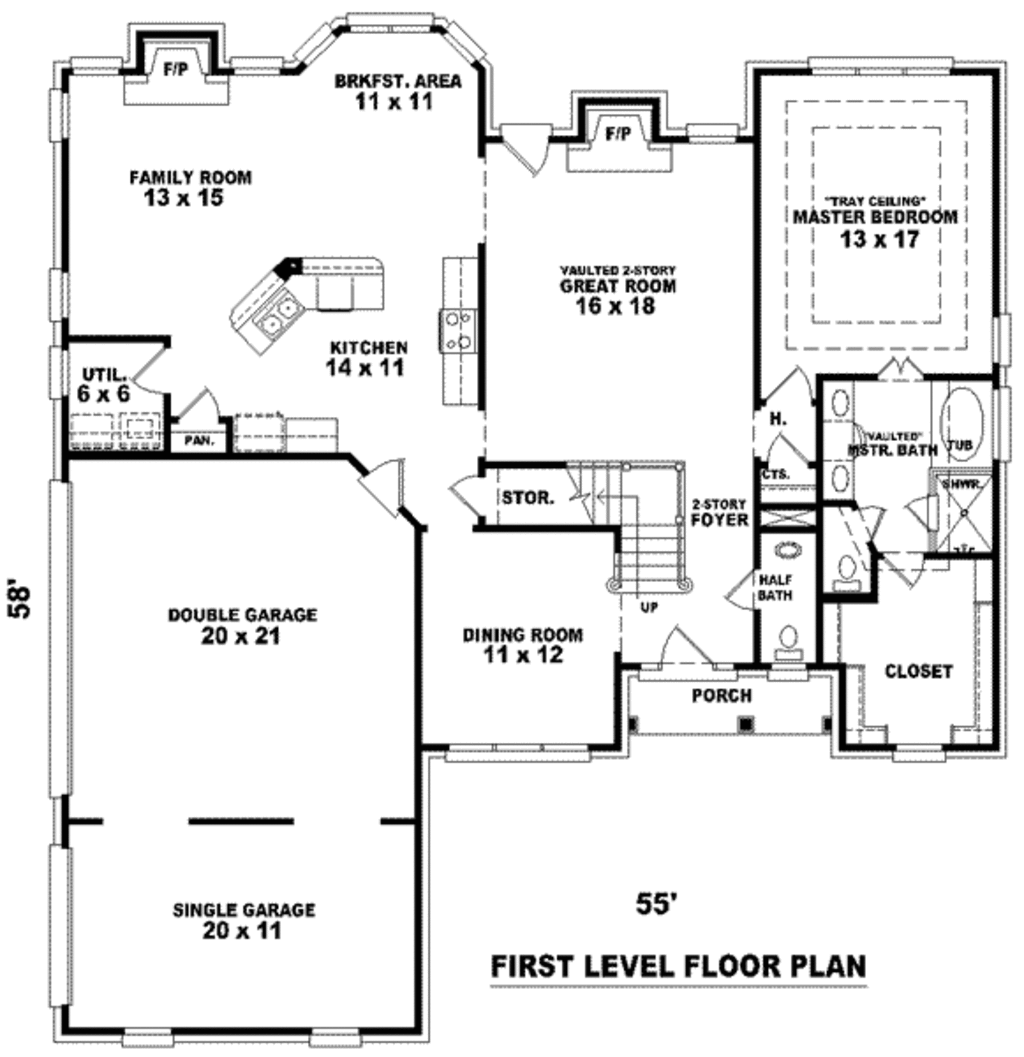 European Style House Plan 3 Beds 2 5 Baths 2712 Sq Ft Plan 81