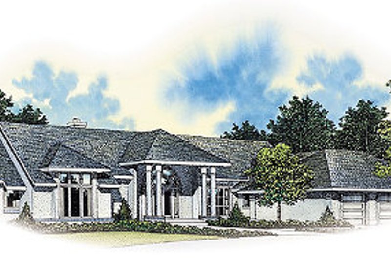 House Blueprint - Modern Exterior - Front Elevation Plan #72-192