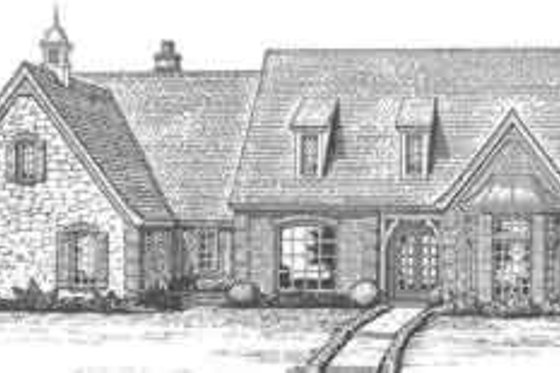 Exterior - Front Elevation for European House Plan #310-343 - 4 bed, 3.5 bath