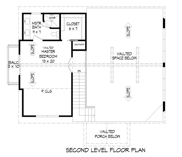 Modern Floor Plan - Upper Floor Plan #932-585