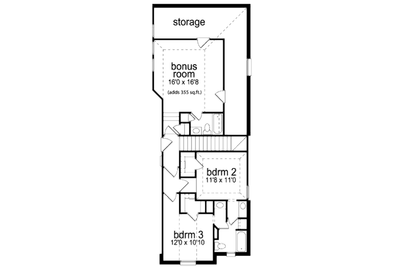 Home Plan - Floor Plan - Upper Floor 1 for European House Plan #84-395 - 3 bed, 4 bath