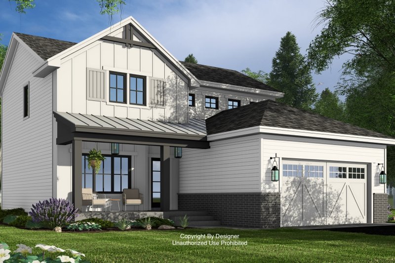Farmhouse Style House Plan - 3 Beds 3.5 Baths 2132 Sq/Ft Plan #51-1380