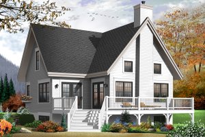 Exterior - Rear Elevation 1 for Country House Plan #23-2264 - 3 bed, 2 bath