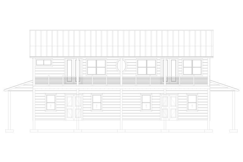 Dream House Plan - Exterior - Rear Elevation 3 for Barndominium House Plan #1060-408 - 2 bed, 1.5 bath