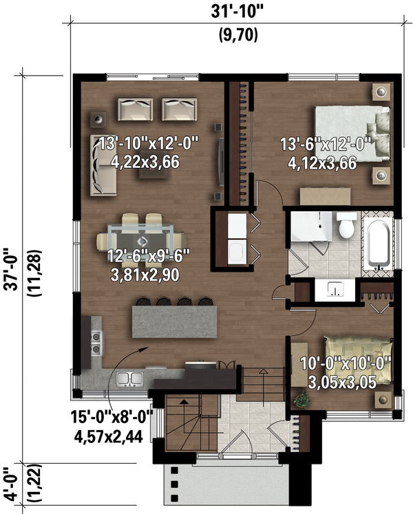 Contemporary Floor Plan - Main Floor Plan #25-4368
