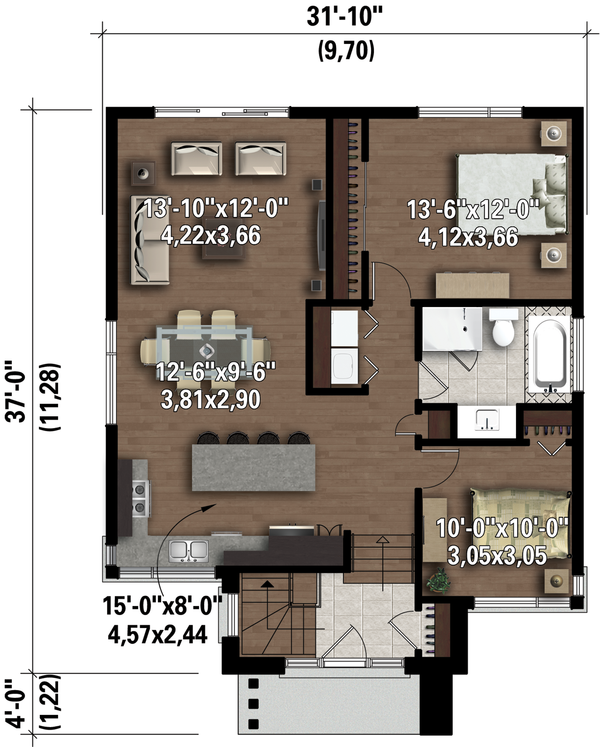 Home Plan - Contemporary Floor Plan - Main Floor Plan #25-4368