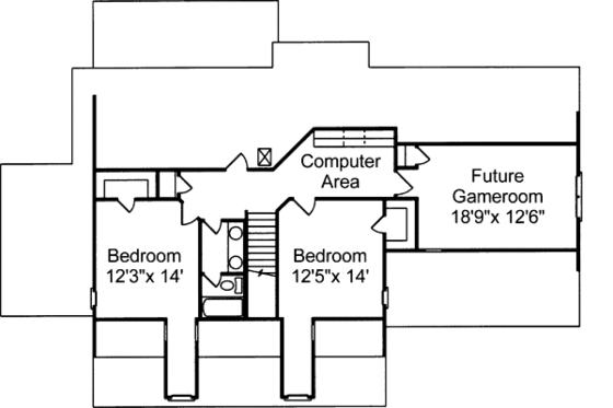 Floor Plan - Upper Floor for Traditional House Plan #37-192 - 3 bed, 2.5 bath