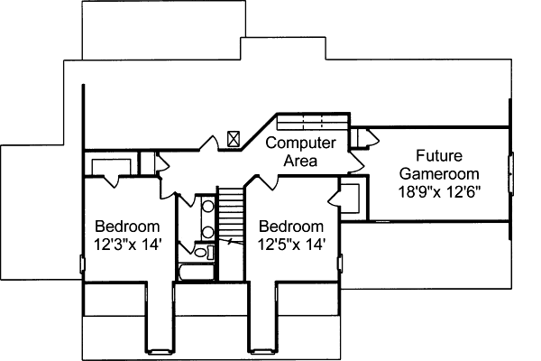 Traditional Floor Plan - Upper Floor Plan #37-192