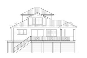 Exterior - Rear Elevation for Cottage House Plan #938-155 - 2 bed, 3 bath