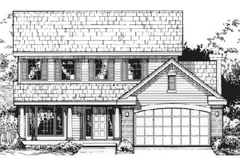 Architectural House Design - Country Exterior - Front Elevation Plan #320-370