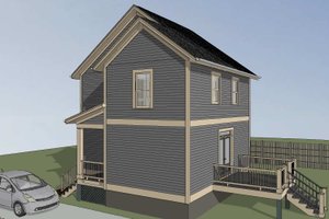 Exterior - Rear Elevation for Craftsman House Plan #79-364 - 2 bed, 3 bath