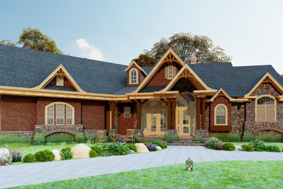 Exterior - Front Elevation 11 for Craftsman House Plan #54-415 - 3 bed, 2 bath