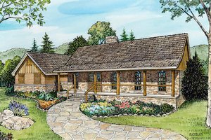 Ranch Exterior - Front Elevation Plan #140-125