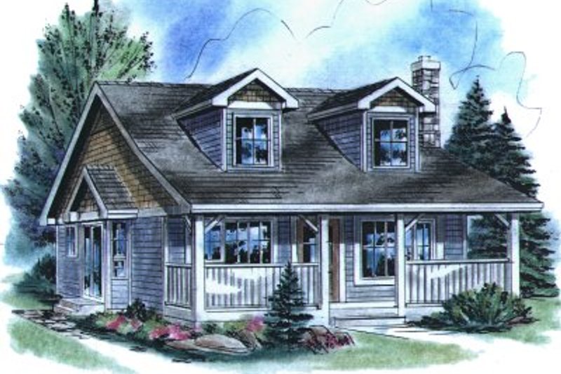 House Blueprint - Country Exterior - Front Elevation Plan #18-298
