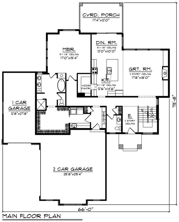 Contemporary Floor Plan - Main Floor Plan #70-1496