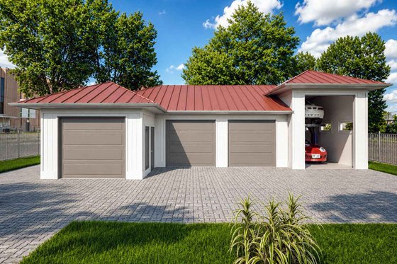 Exterior - Front Elevation 3 for Farmhouse House Plan #1101-74, 0 bath