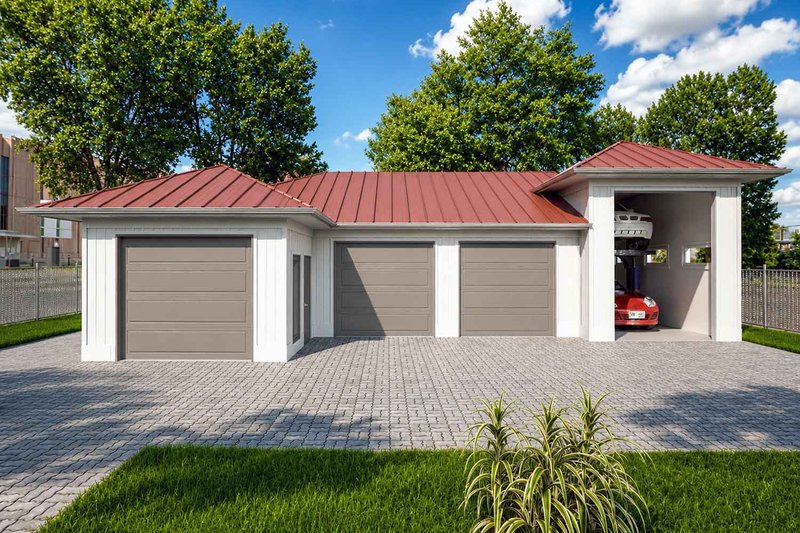 House Blueprint - Exterior - Front Elevation 3 for Farmhouse House Plan #1101-74, 0 bath