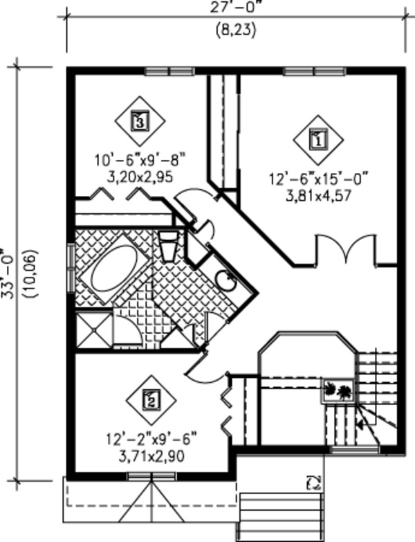 Modern Floor Plan - Upper Floor Plan #25-4230