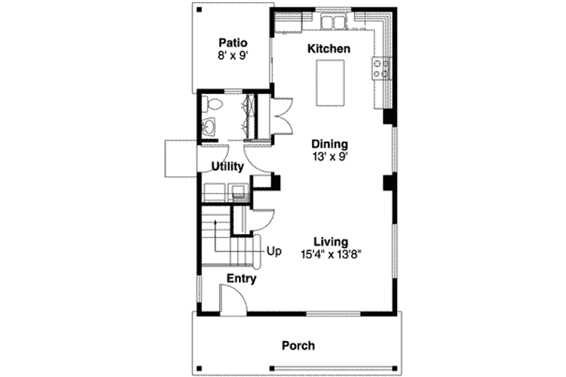 Home Plan - Floor Plan - Main Floor for Southern House Plan #124-505 - 2 bed, 2.5 bath