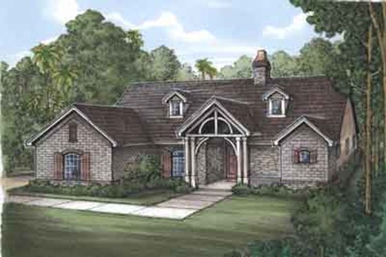 Exterior - Front Elevation for European House Plan #115-176 - 3 bed, 2 bath