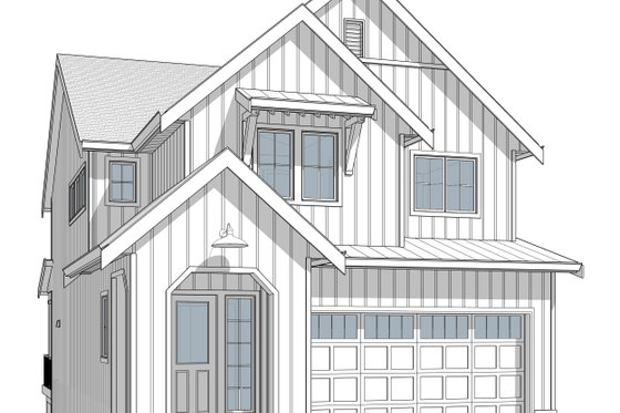 Exterior - Front Elevation 4 for Farmhouse House Plan #1114-3 - 3 bed, 2 bath