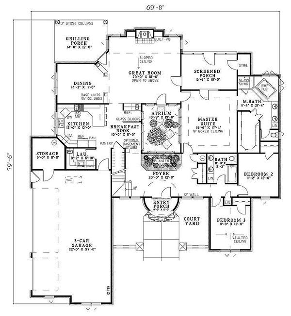 House Blueprint - European Floor Plan - Main Floor Plan #17-208