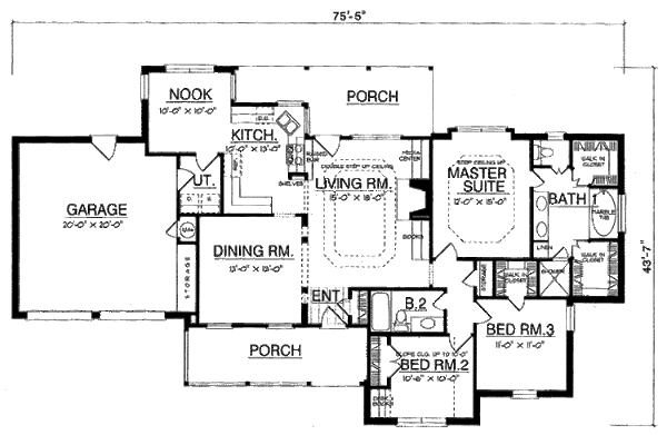 Traditional Floor Plan - Main Floor Plan #40-227
