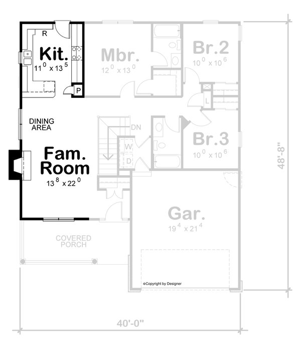 Home Plan - Floor Plan - Other Floor for Modern House Plan #20-2639 - 3 bed, 2 bath