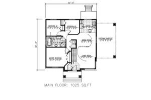 Floor Plan - Main Floor for Modern House Plan #138-382 - 3 bed, 1 bath