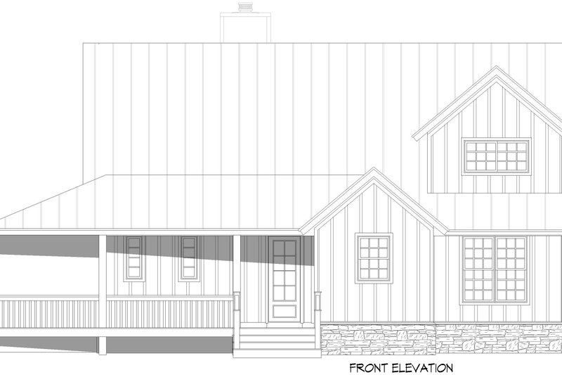 Home Plan - Exterior - Front Elevation 3 for Farmhouse House Plan #932-1078 - 4 bed, 4.5 bath